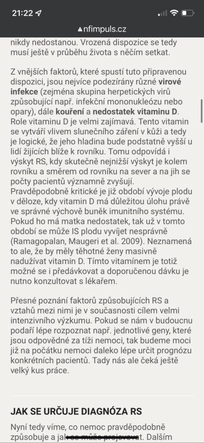Zdravotní potíže dospělých | RS bez nalezu MG