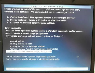 Technologie, mobily, internet | Notebook Windows 7 se nechce zapnout