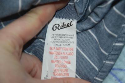 128 bavlněná košile dlouhý rukáv Rebel