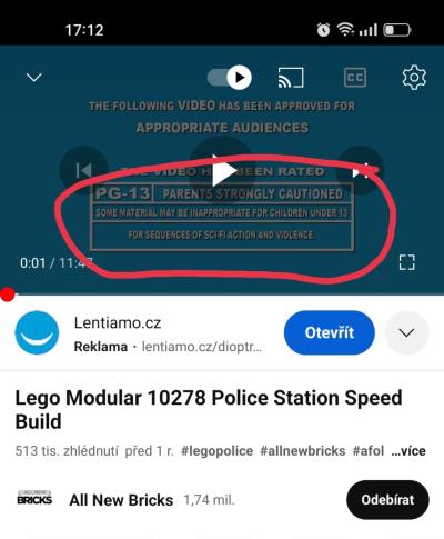 Předškoláček (3 až 6 let) | Násilí ve videích s legem
