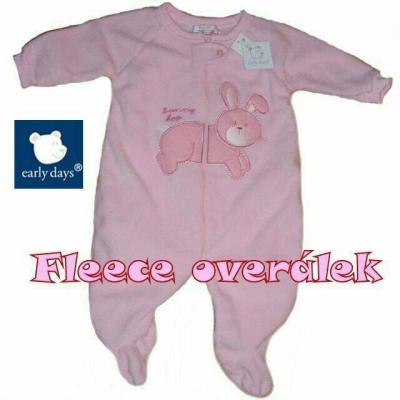 Zajíčkový hřejivý růžový fleece overal, vel. 0-3m