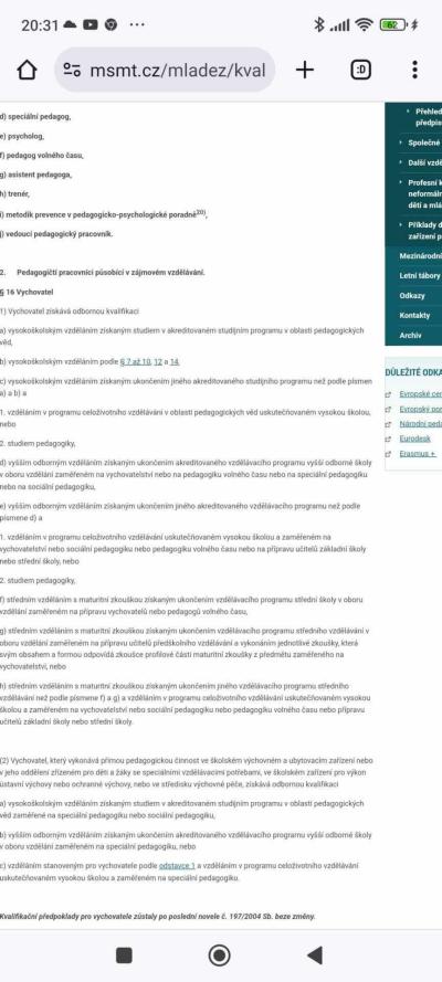 Zaměstnání | Můžu s tímto vzděláním do družiny?