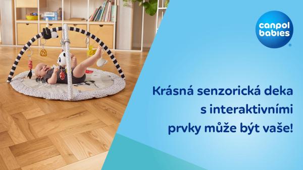 Rozvoj smyslů miminka je důležitý již od narození – zkuste to s hrací dečkou canpol babies.
