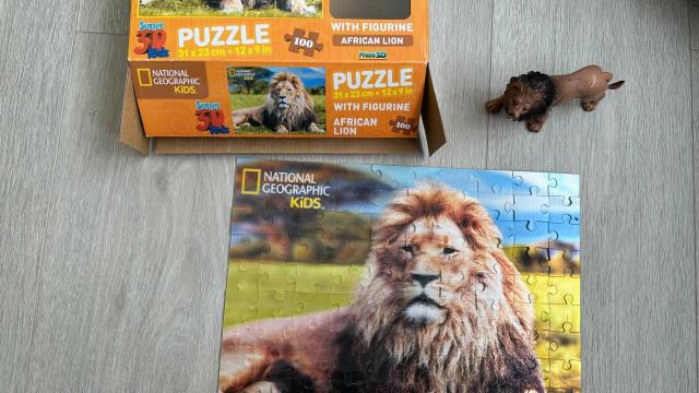 3D puzzle National Geographic kids, 100 dílků + figurka lev