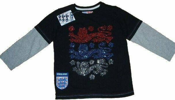 Černé triko se třpytivým znakem England, vel. 4 roky