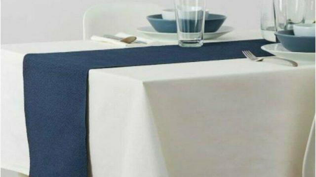 Tmavě modrý běhoun přes stůl /ubrus/ 35x130 cm