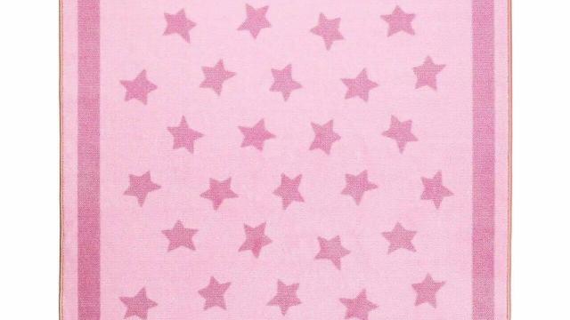 Růžový koberec, motiv hvězdy, 133x160 cm