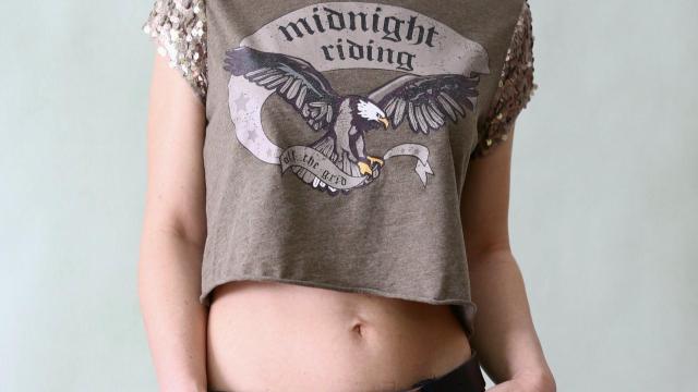 Crop top - tričko s flitry FB Sister vel.38