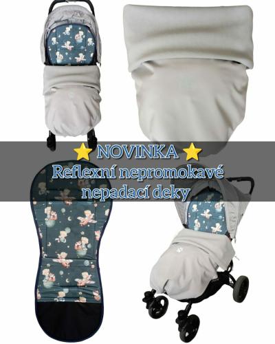 REFLEXNÍ NEPROMOKAVÉ SOFTSHELL NEPADACÍ DEKY NA KOČÁRKY