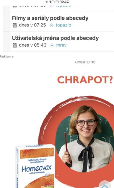 Dotazy pro adminy | Chyba v Matrixu /e-miminu/
