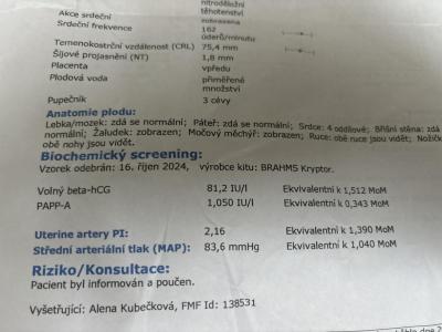 Těhotenství | Vyšší šíjové projasnění při UTZ v první trimestru