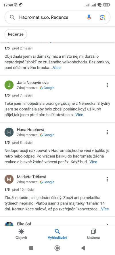 Nakupujeme - obchody, reklamace | Hadromat