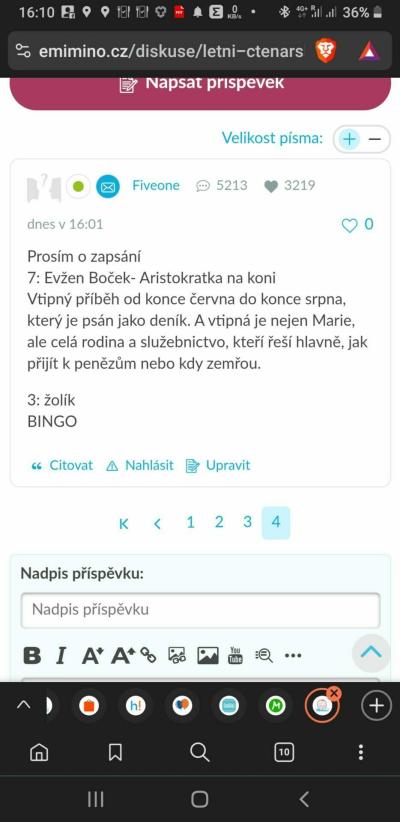 Filmy, seriály, muzika, knížky, hry | Letní čtenářské bingo 2024
