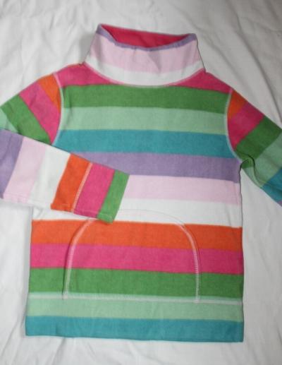 PO117. Duhová, teplá fleece mikina, 10-11 let