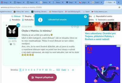 Dotazy pro adminy | Chyba v Matrixu /e-miminu/