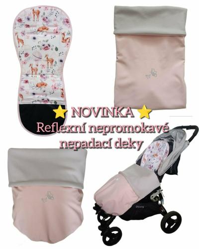 REFLEXNÍ NEPROMOKAVÉ SOFTSHELL NEPADACÍ DEKY NA KOČÁRKY