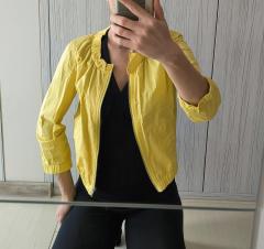 Lehká mikča/přehoz na zip velikost S žlutá