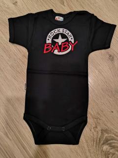 Body krátký rukáv černé ROCK STAR BABY