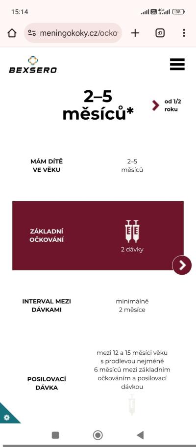 Očkování | 3 bexero očkování