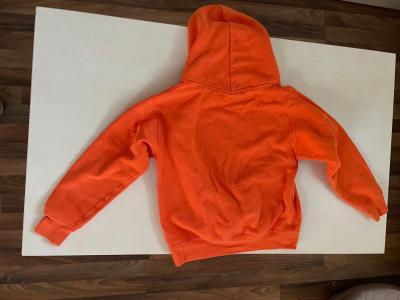 Oranž mikina, vada nažehlovačka, vel 9-10 let, russell