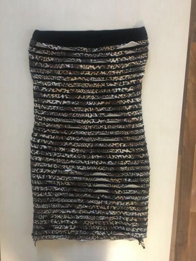 Leopardí minišaty s mašlí, vel S/M, Feierli