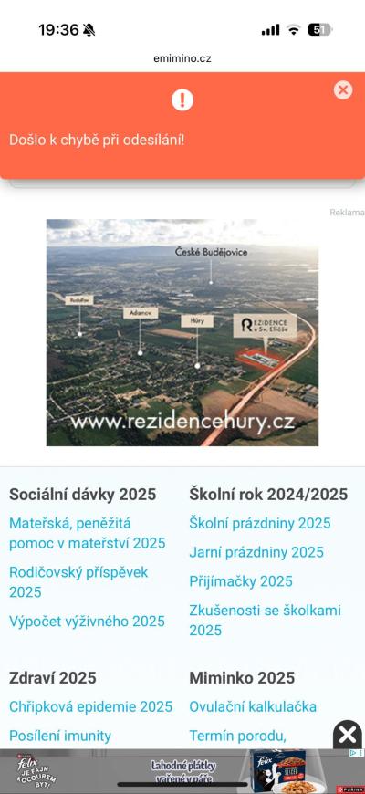 Dotazy pro adminy | Chyba v Matrixu /e-miminu/