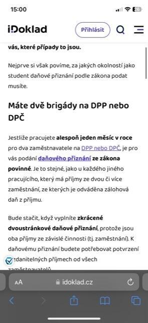 Daňové přiznání | Dvě brigády a daně