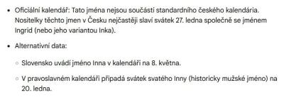 Jaké jméno | Kdy slaví svátek Inna?