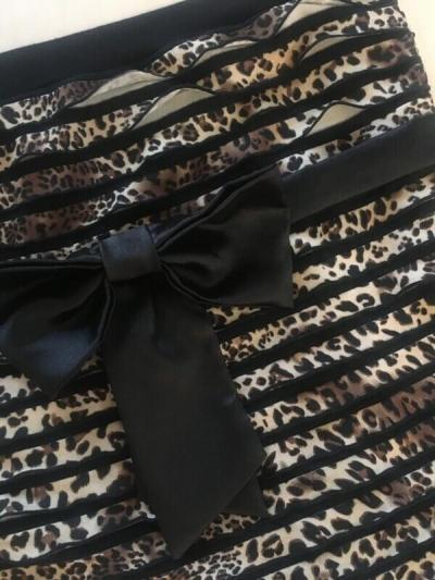 Leopardí minišaty s mašlí, vel S/M, Feierli