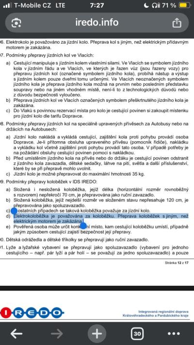 Kola, brusle, trojkolky, odrážedla | El. koloběžka v autobuse
