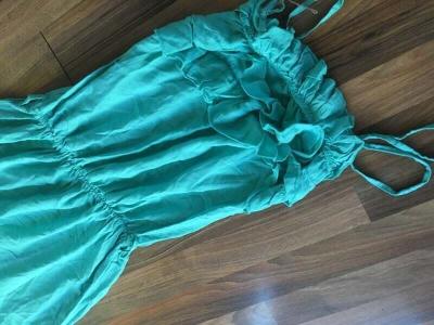Mint maxišaty s volnáky, vel S/M, First Angel