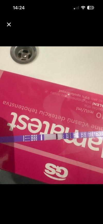 Testování a těhotenský test | Těhotenský test 9 DPO