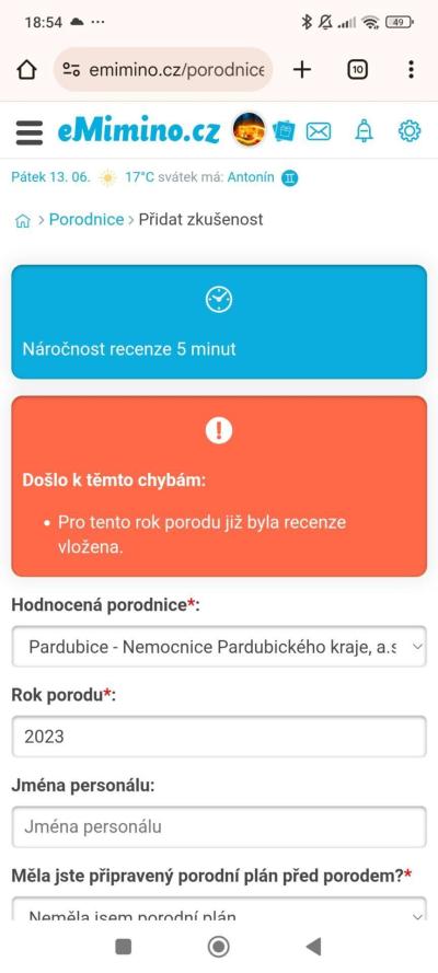 Dotazy pro adminy | Chyba v Matrixu /e-miminu/