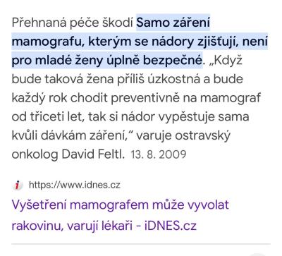 Zdravotní potíže dospělých | Mamograf - ano či ne?