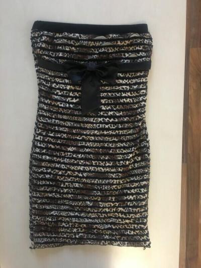 Leopardí minišaty s mašlí, vel S/M, Feierli