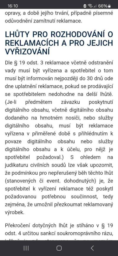 Nakupujeme - obchody, reklamace | Reklamace výrobku neprošla sms