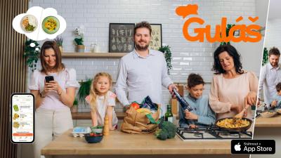 Rodina plánuje večeři v aplikaci Guláš a objednává nákup přes Rohlík.cz