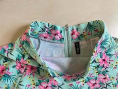 Nová světlemodrá sukně s květy, vel S, HM