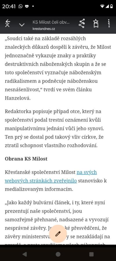 Esoterika a tajemno | Zkušenost s církví Milost?