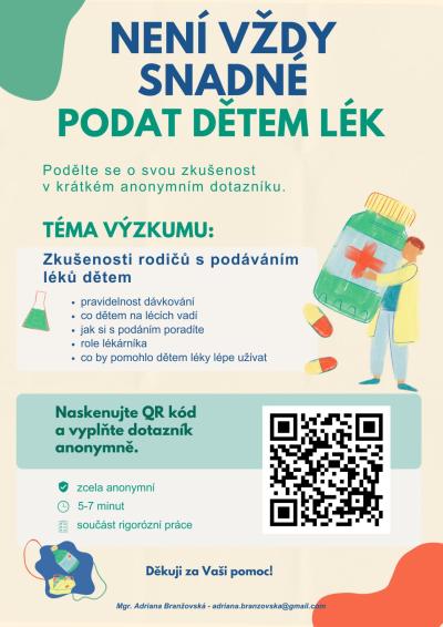 Dětské nemoci | Rodiče dětí, které užívají léky – prosba o vyplnění dotazníku