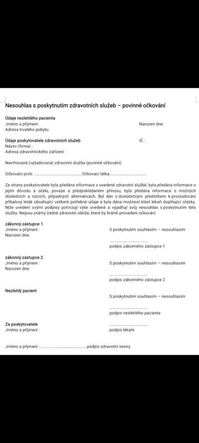 Očkování | Nesouhlas s očkováním