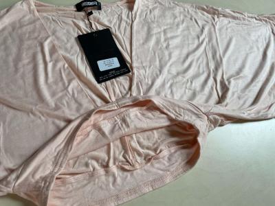 Nový růžový / nude crop top, vel M, Missguided