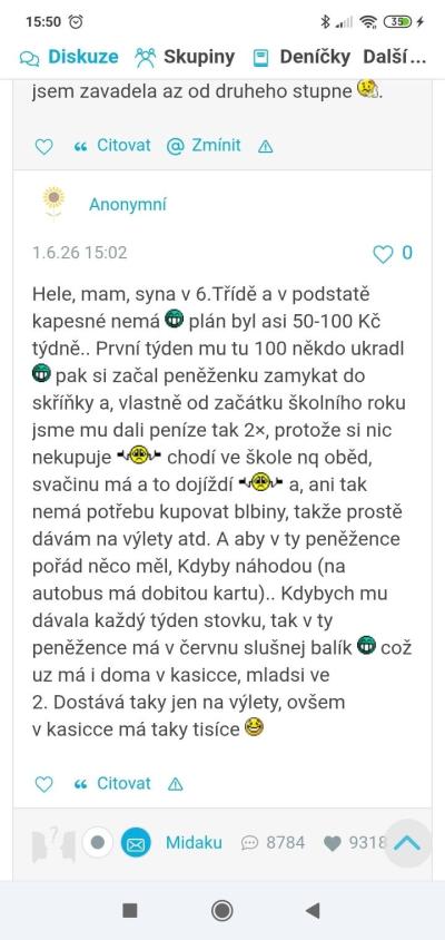 Školák | Kapesné pro prvňáčka