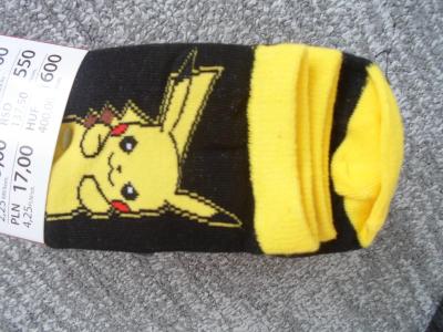 Černé žluté šedé ponožky Pokémon 4 páry